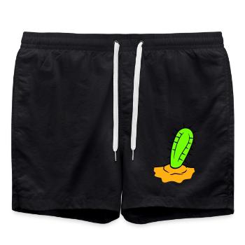 Cactus Plante Épineux Épineux Déserts Cactus - Short de bain - noir - Devant - AI Model Male 185 light (185cm)