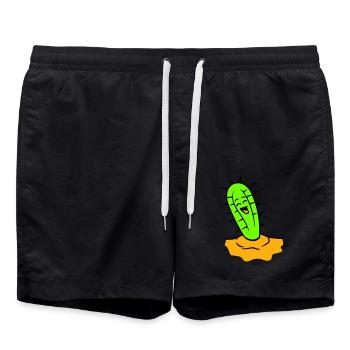 Cactus rieurs Cactus Visage Désert épineux - Short de bain - noir - Devant - AI Model Male 185 light (185cm)