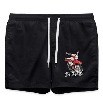 Star (rot) // Illustration - Badeshorts - Schwarz - Vorne - AI Model Male 185 light (185cm)