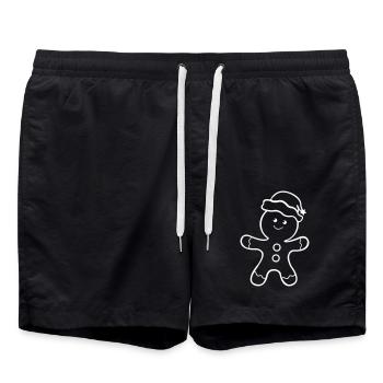 Bonhomme en pain d’épices - Short de bain - noir - Devant - AI Model Male 185 light (185cm)