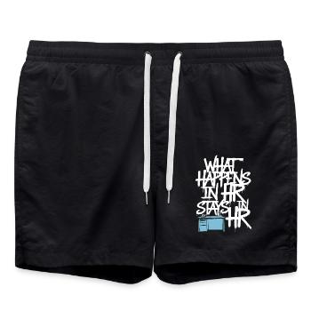 In HR bleibt alles vertraulich - Badeshorts - Schwarz - Vorne - AI Model Male 185 light (185cm)
