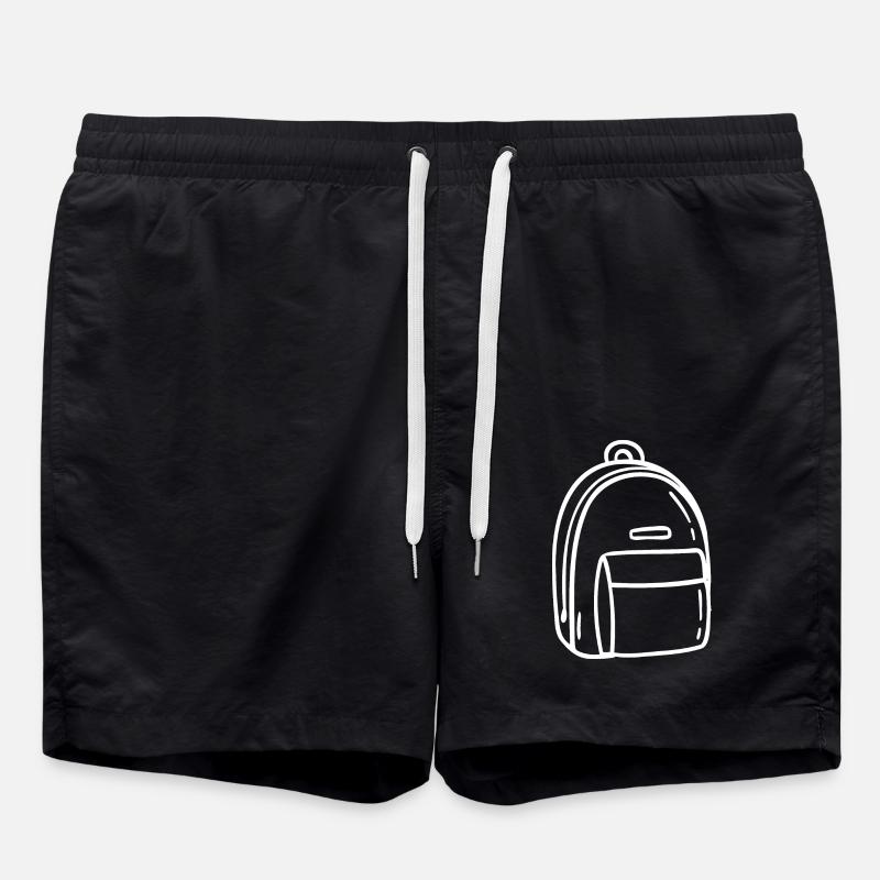 Sac à dos dessiné à la main - Short de bain - noir