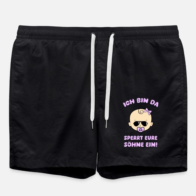 Petite fille enferme tes fils - Short de bain - noir
