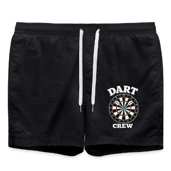 Darts Dart Crew Darter Dartmannschaft - Badeshorts - Schwarz - Vorne - AI Model Male 185 light (185cm)