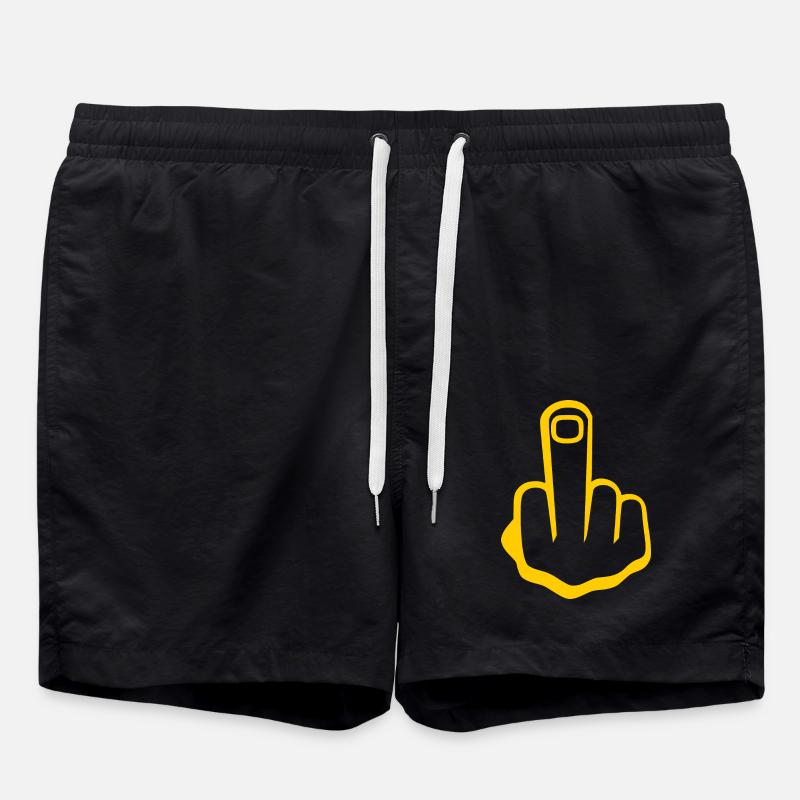 Middle finger - Swim Trunks - black