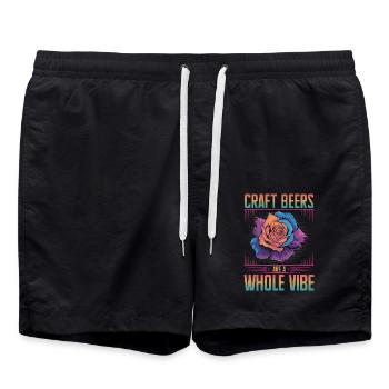Craft Beers Are A Whole Vibe Rose Art - Swim Trunks - black - Front - AI Model Male 185 light (185cm)