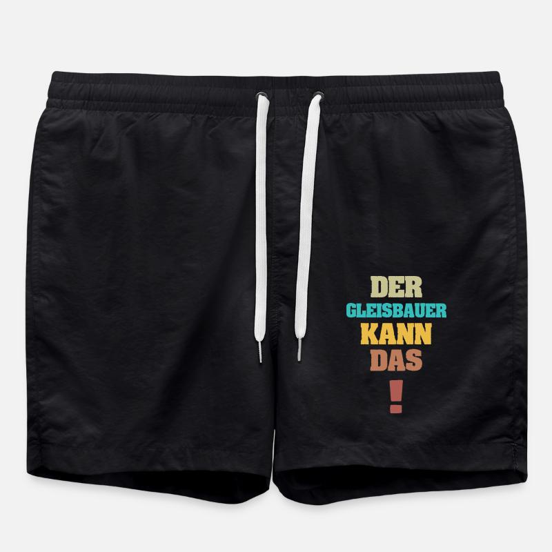 Gleisbauer als Lustig - Badeshorts - Schwarz