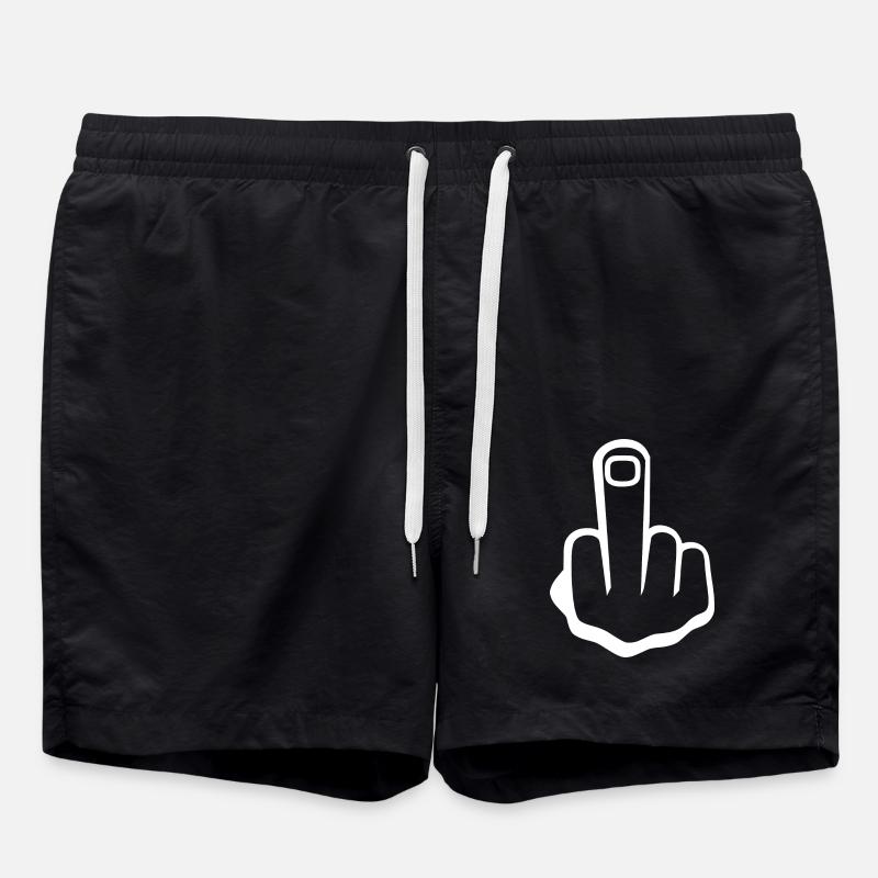 Middle finger - Swim Trunks - black