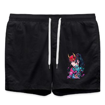 Démone japonaise - Short de bain - noir - Devant - AI Model Male 185 light (185cm)