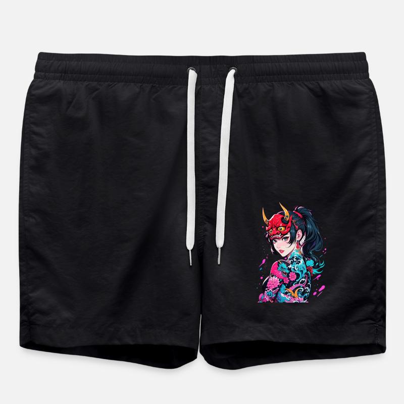 Japanische Dämonin - Badeshorts - Schwarz