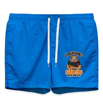 Les marmottes préfèrent dormir plutôt que l’hiver Drôle - Short de bain - cobalt blue - Devant