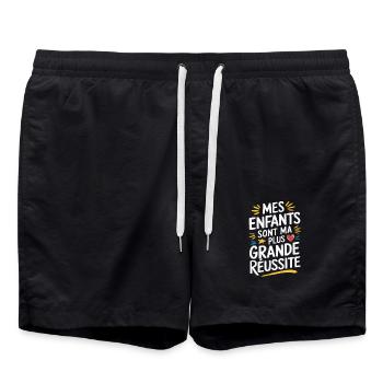 Mes enfants sont ma plus grande réussite - Short de bain - noir - Devant - AI Model Male 185 light (185cm)