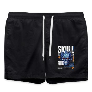 Blue Skull Weiss - Badeshorts - Schwarz - Vorne - AI Model Male 185 light (185cm)