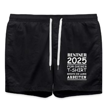 Retraités 2025 pour ce t-shirt - Short de bain - noir - Devant - AI Model Male 185 light (185cm)