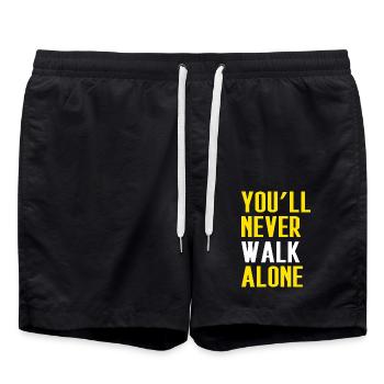 Never Walk Alone Dortmund - Badeshorts - Schwarz - Vorne - AI Model Male 185 light (185cm)