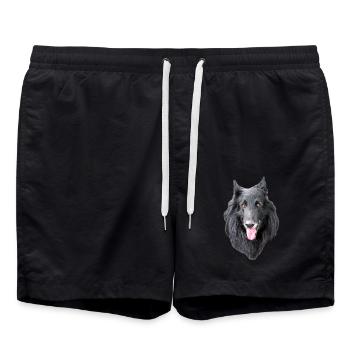 Belgian Shepherd Groenendael - Swim Trunks - black - Front - AI Model Male 185 light (185cm)