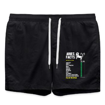 Sternzeichen Widder - Badeshorts - Schwarz - Vorne - AI Model Male 185 light (185cm)
