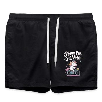 J'peux pas j'ai vélo - Short de bain - noir - Devant - AI Model Male 185 light (185cm)