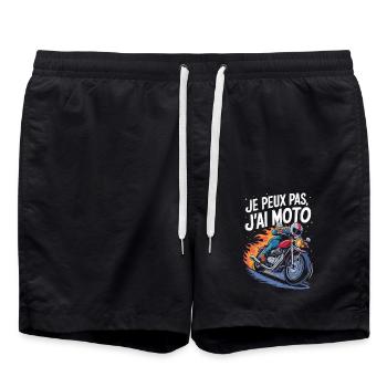 Je peux pas j'ai moto - Short de bain - noir - Devant - AI Model Male 185 light (185cm)