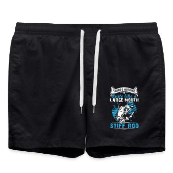 Fishing There's Nothing Quite Like A Large Mouth - Swim Trunks - black - Front - AI Model Male 185 light (185cm)