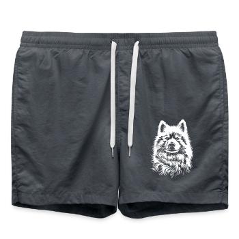 Samoyed Portrait Dog Dog Samoyed - Swim Trunks - anthracite - Front - AI Model Male 185 light (185cm)