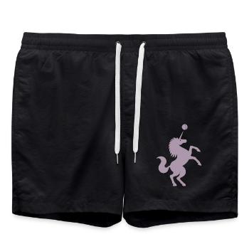 Unicorn Tennis Player Silhouette Minimalist - Swim Trunks - black - Front - AI Model Male 185 light (185cm)