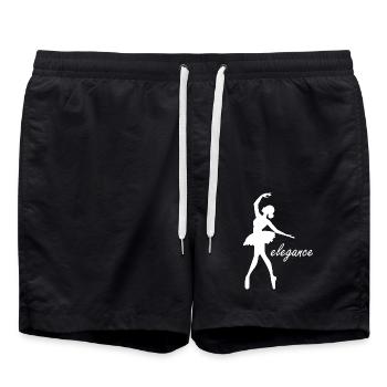 Ballerine Ballet Danseuse Dancing Ballet Cadeau - Short de bain - noir - Devant - AI Model Male 185 light (185cm)