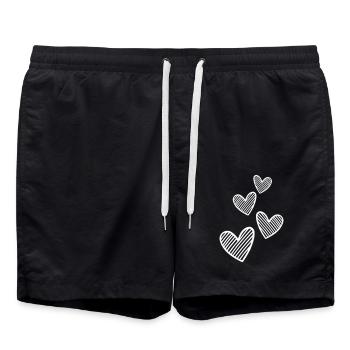 Herzen Symbol Liebe - Badeshorts - Schwarz - Vorne - AI Model Male 185 light (185cm)