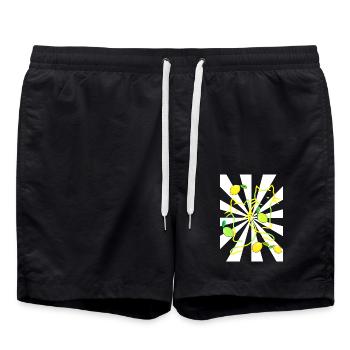 80s Lemons Cats Cat Lemo Lemon Kitten - Swim Trunks - black - Front - AI Model Male 185 light (185cm)