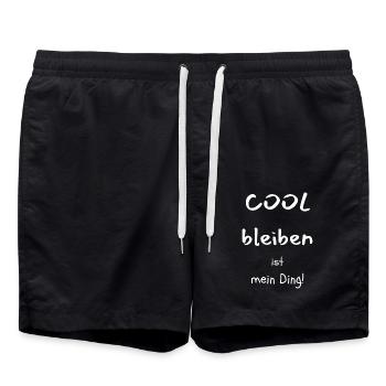 COOL BLEIBEN ist mein Ding - Badeshorts - Schwarz - Vorne - AI Model Male 185 light (185cm)