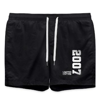 18. Geburtstag Junge Mädchen 18 Jahre 2007 Lustig - Badeshorts - Schwarz - Vorne - AI Model Male 185 light (185cm)