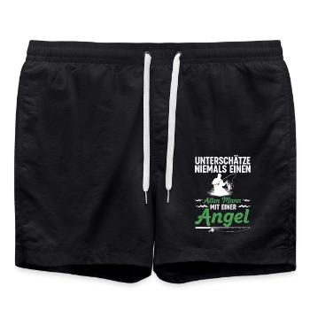 Angler Fischen Witz - Short de bain - noir - Devant - AI Model Male 185 light (185cm)