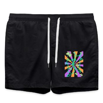 Kinder Mädchen Jungen Retro Katzen Katze - Badeshorts - Schwarz - Vorne - AI Model Male 185 light (185cm)