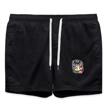Leuchtturm Segelschiff Kompass maritim - Badeshorts - Schwarz - Vorne - AI Model Male 185 light (185cm)