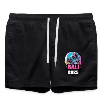 Palmiers de Bali 2025 - Short de bain - noir - Devant - AI Model Male 185 light (185cm)