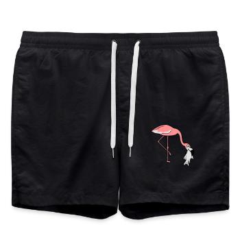 cool hunger fish eat delicious mouth on food tr - Swim Trunks - black - Front - AI Model Male 185 light (185cm)