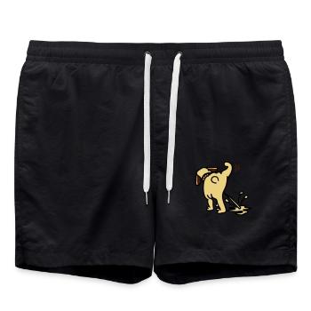pinkelhund - Badeshorts - Schwarz - Vorne - AI Model Male 185 light (185cm)