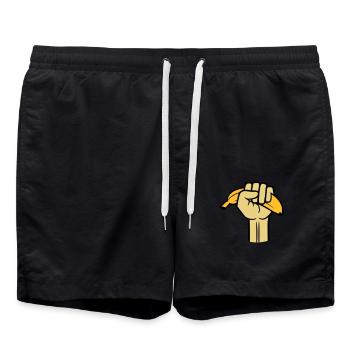 faust banane obst lecker hunger essen gesund hand - Badeshorts - Schwarz - Vorne - AI Model Male 185 light (185cm)