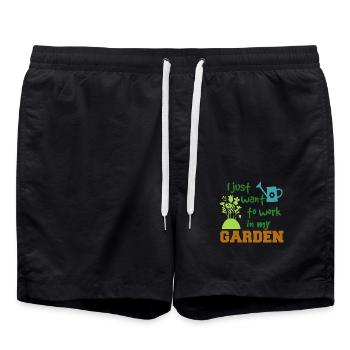 Je suis juste pour travailler dans mon jardin - jardin seulement - Short de bain - noir - Devant - AI Model Male 185 light (185cm)