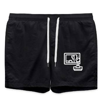 Arcade gaming - Badeshorts - Schwarz - Vorne - AI Model Male 185 light (185cm)