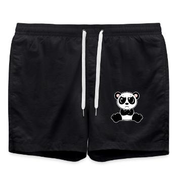 Niedlicher Panda ist genervt - Badeshorts - Schwarz - Vorne - AI Model Male 185 light (185cm)