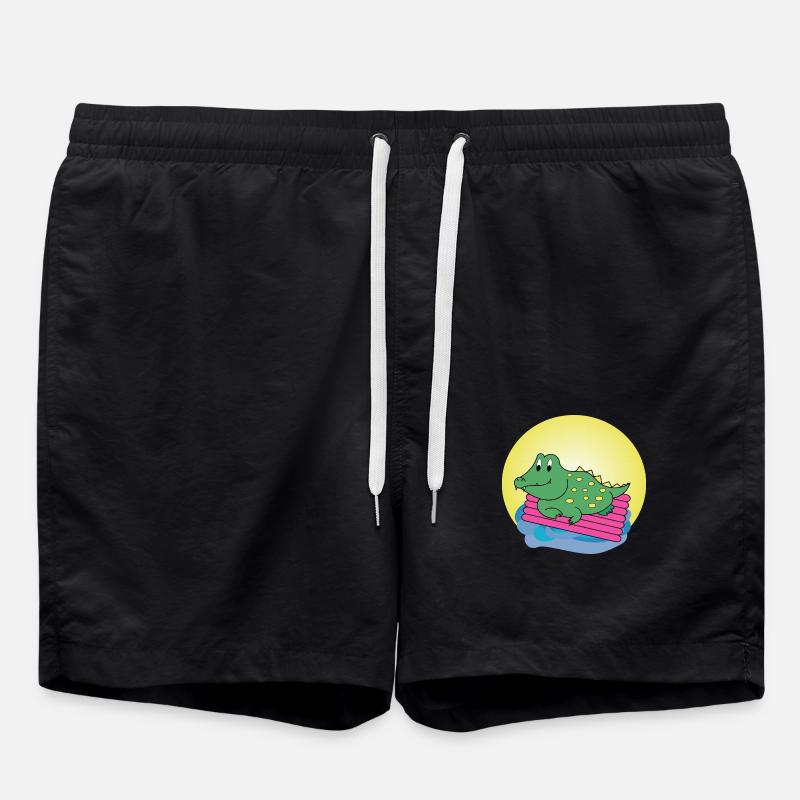Kai Krokodil - Geschenk - Geschenkidee - Badeshorts - Schwarz