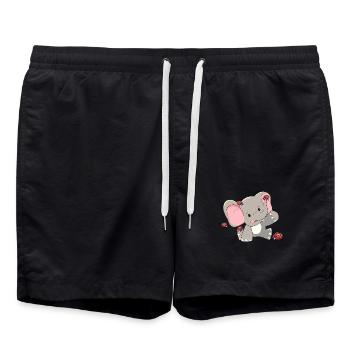 Animaux sauvages Eléphants Bébé Coccinelle Bonheur - Short de bain - noir - Devant - AI Model Male 185 light (185cm)