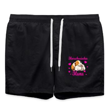 Meerschweinchen Mama für einen Meerschweinchen - Badeshorts - Schwarz - Vorne - AI Model Male 185 light (185cm)