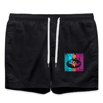 Vivre ce pouvoir sans balais - Short de bain - noir - Devant - AI Model Male 185 light (185cm)
