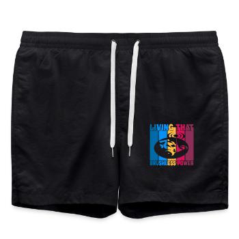 Vivre ce pouvoir sans balais - Short de bain - noir - Devant - AI Model Male 185 light (185cm)