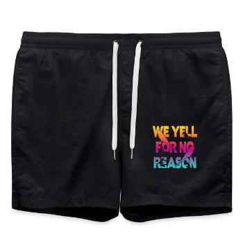 Nous crions sans raison - Perruche - Short de bain - noir - Devant - AI Model Male 185 light (185cm)