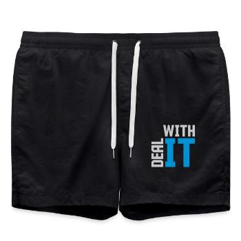 Zitat Deal with it - Badeshorts - Schwarz - Vorne - AI Model Male 185 light (185cm)