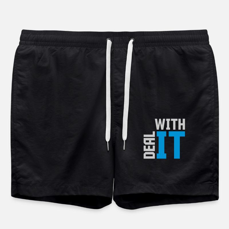 Quote Deal with it - Swim Trunks - black