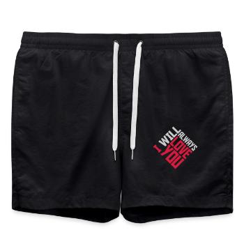 I will always love - Swim Trunks - black - Front - AI Model Male 185 light (185cm)